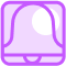A purple bell icon with a glossy finish, overlaid on a light background.