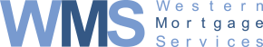 Logo for Western Mortgage Services, featuring large initials "WMS" in blue with the full name written vertically to the right.