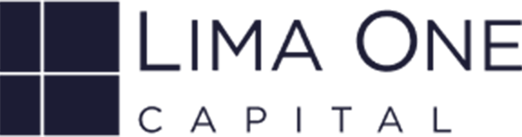 Logo of Lima One Capital with a dark blue square and text on a white background.