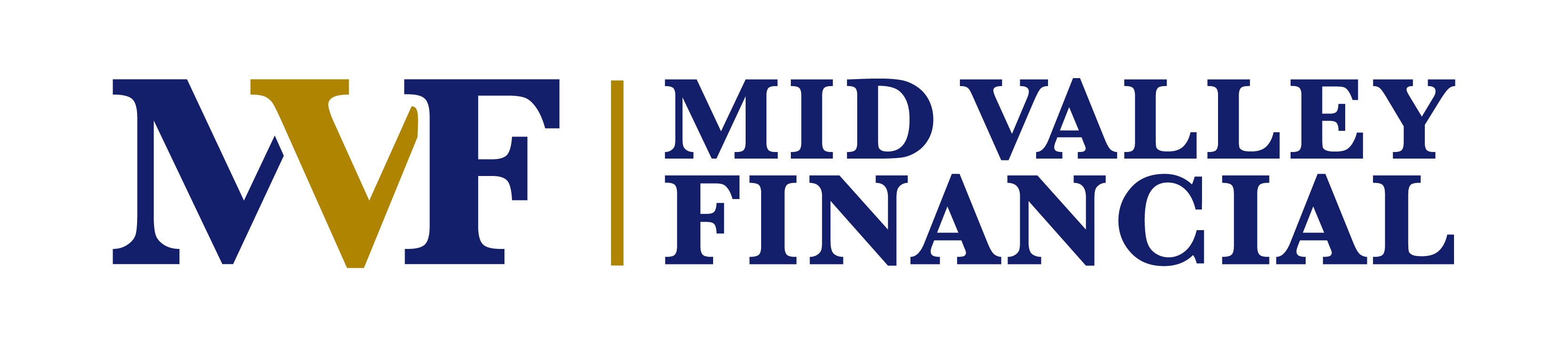 Logo of Mid Valley Financial featuring the initials "MVF" in blue and gold.