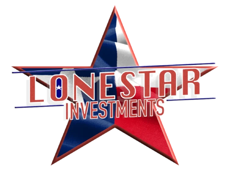 Logo for Lone Star Investments featuring a large star with a Texas flag design and bold text reading "Lone Star Investments" across the center.