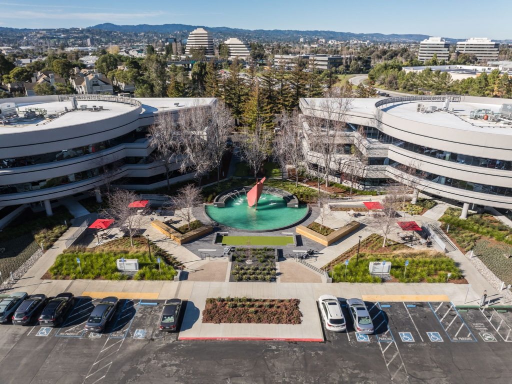 Aerial view of The Mortgage Office's new buliding in San Mateo
